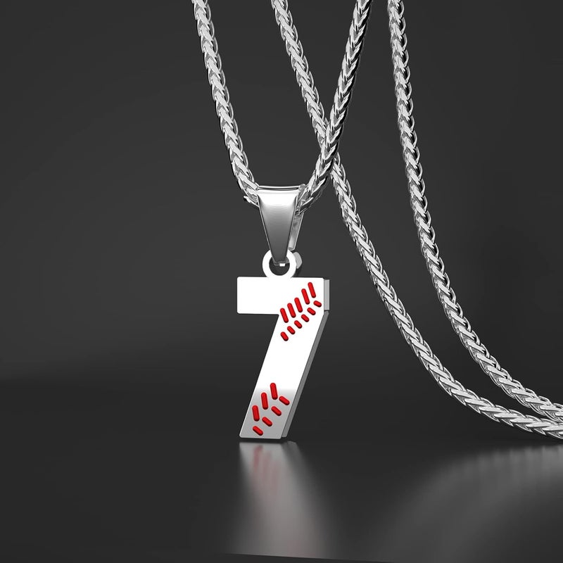 Wikavanli Personalized Baseball Jersey Number 00-99 Necklace - Stainless Steel Baseball Chain Pendant Necklace - Team Jewelry Gift for Boys, Girls, Men, Women - Image 2